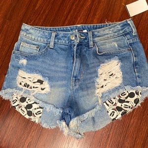 Divided Disney Mickey Mouse Jean Shorts